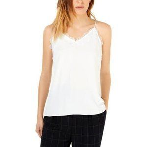Bar III Womens Lace Trim O Camisole Top